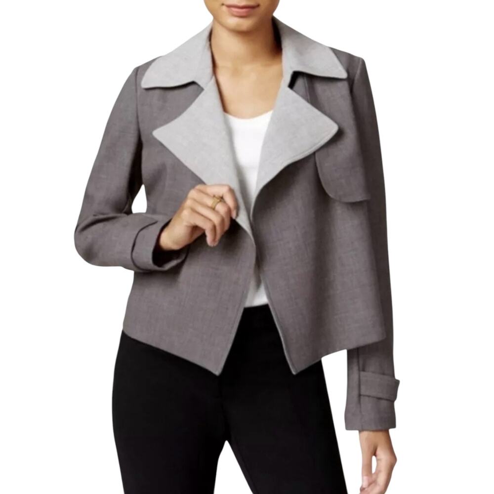 Tommy Hilfiger Two-Tone Gray Cropped Blazer